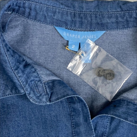 NWT Draper James Chambray Button Down Flounce Hem Shirt Dress 2 - Picture 4 of 9